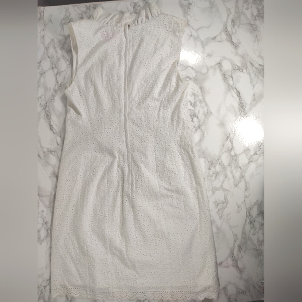 Lilly Pulitzer Tilsbury Dress In White Eyelet Lace Size 8 - Picture 2 of 11